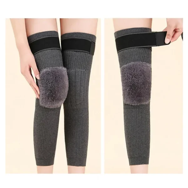 2pcs Cashmere Leg Warmer Thick Warm Wool Kneepad for Women Men Old People - Image 2